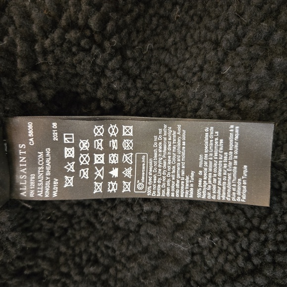 All Saints Kingsley Sherling Trucker Biker Jacket Black Size Small - Picture 11 of 15